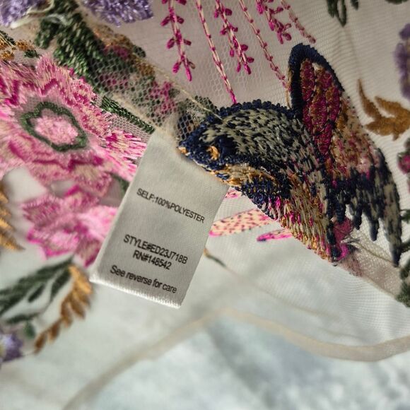 Aratta Jade Embroidered Mesh Duster Size XS - Picture 11 of 16